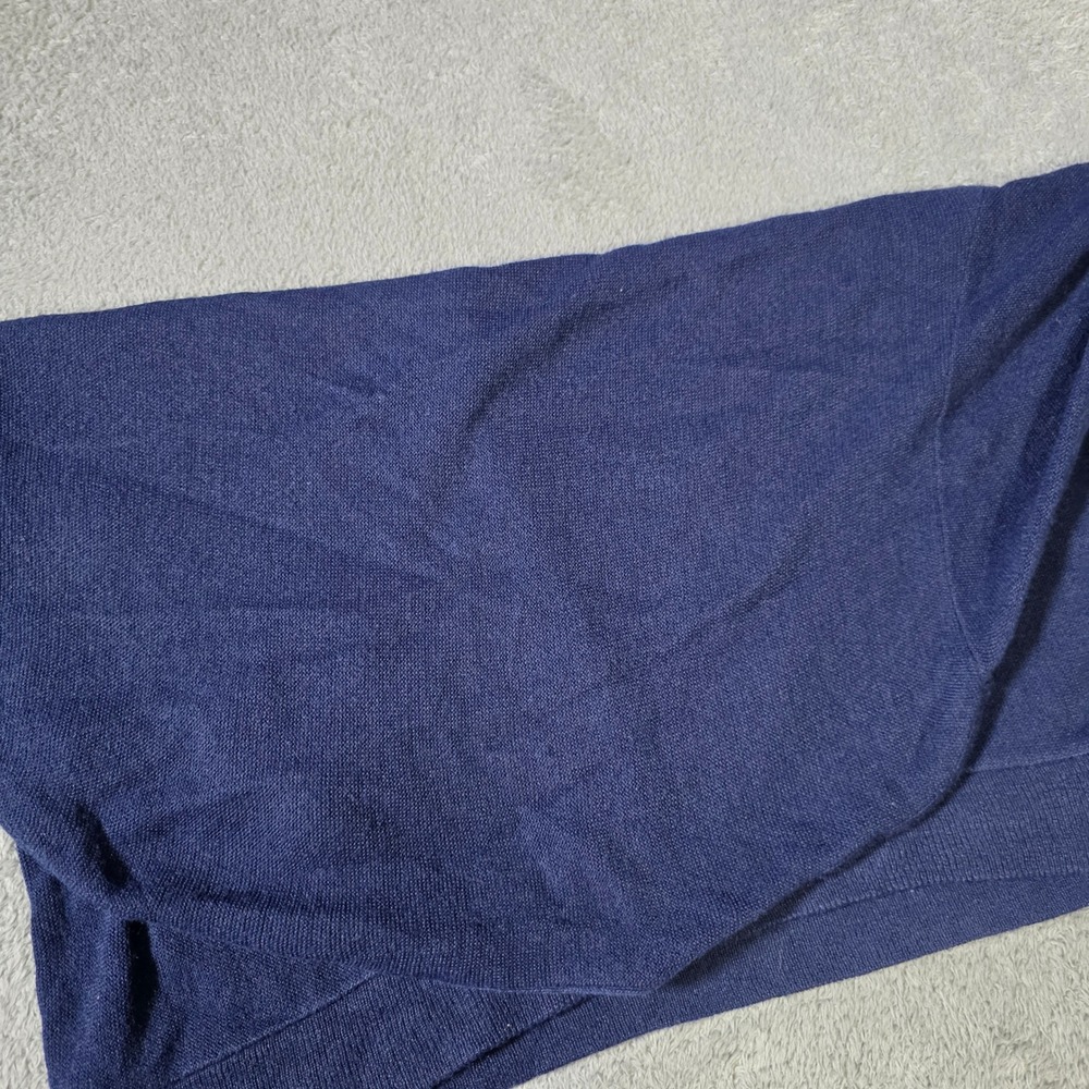 Izod Lacoste Mens XL Cardigan Sweater Navy Blue Vintage V-Neck Orlon Acrylic USA - Picture 5 of 6